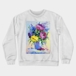 A bouquet of flowers in a vase Crewneck Sweatshirt